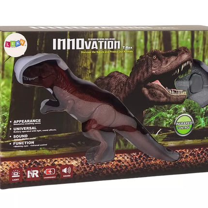 Baterija valdomas dinozauras Tyrannosaurus Rex su nuotoliniu pulteliu ir garsu