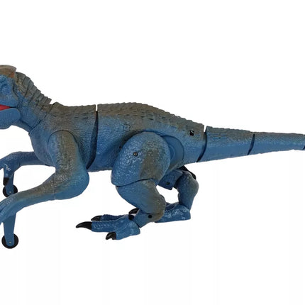 Nuotoliniu būdu valdomas dinozauras Velociraptor, skleidžiantis riaumojimo garsus, mėlynas