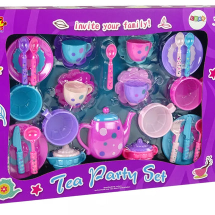 Arbatos rinkinys Puodeliai Lėkštės Stalo įrankiai Dubenys Violetinė