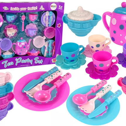 Arbatos rinkinys Puodeliai Lėkštės Stalo įrankiai Dubenys Violetinė