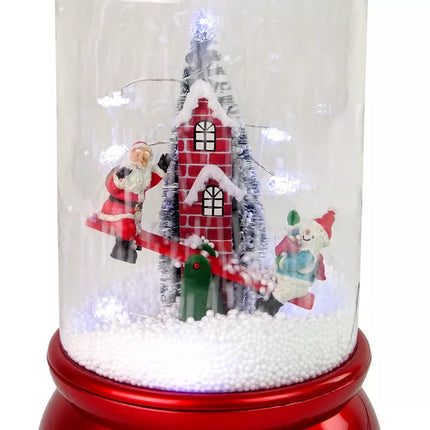 Kalėdinė kupolo dekoracija Sniego Senelis Kalėda Raudona