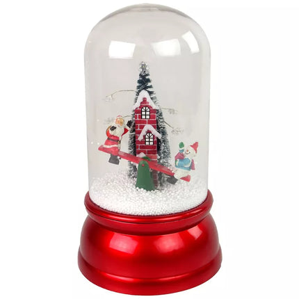 Kalėdinė kupolo dekoracija Sniego Senelis Kalėda Raudona