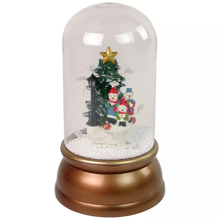 Kalėdinis stiklinis žaisliukas Sniego seniai Kalėdų eglutės dekoracija Auksinis