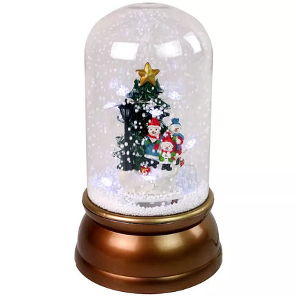 Kalėdinis stiklinis žaisliukas Sniego seniai Kalėdų eglutės dekoracija Auksinis