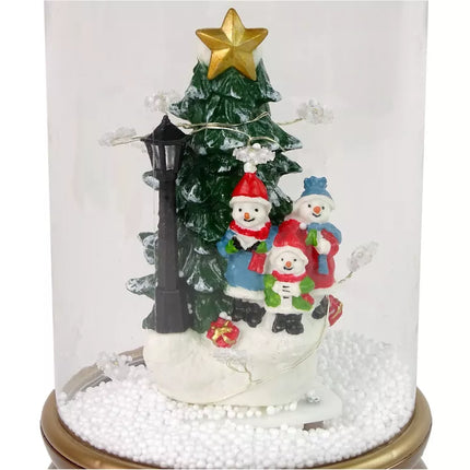 Kalėdinis stiklinis žaisliukas Sniego seniai Kalėdų eglutės dekoracija Auksinis