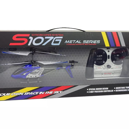 SYMA S107G sraigtasparnis + Nuotolinio valdymo pultas + Įkraunama baterija Mėlynas