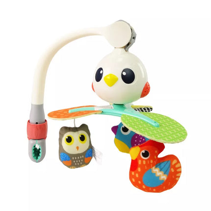 Spalvingas karuselinis žaislas „Paukščių melodija“ kūdikio lovelei ir vežimėliui