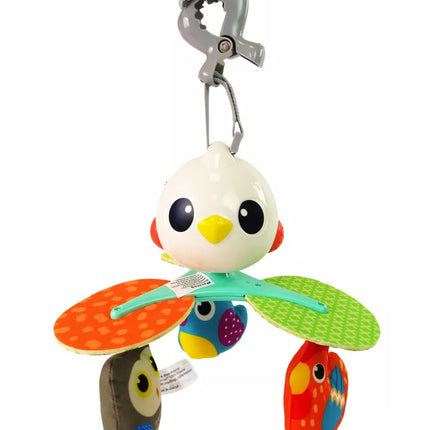 Spalvingas karuselinis žaislas „Paukščių melodija“ kūdikio lovelei ir vežimėliui