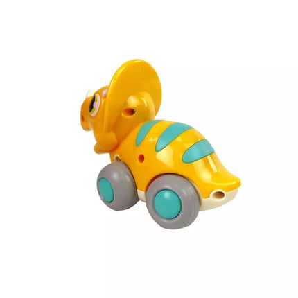 Dinozauras ant ratų Geltonas Triceratopsas Figūrėlė