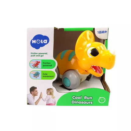 Dinozauras ant ratų Geltonas Triceratopsas Figūrėlė