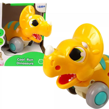 Dinozauras ant ratų Geltonas Triceratopsas Figūrėlė