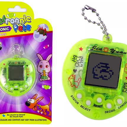 Elektroninis Tamagotchi geltonas žaidimas su gyvūnu