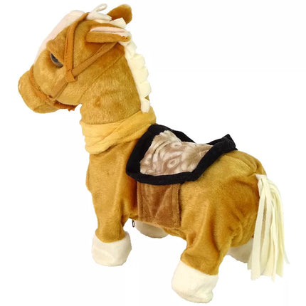 Interaktyvus arkliukas šviesiai rudas arklys šviesūs karčiai muzika