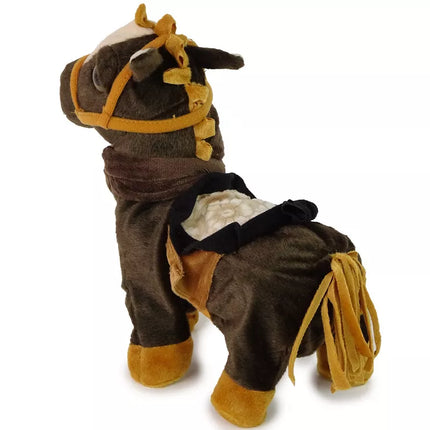 Interaktyvus arkliuko talismanas, rudas arklys, ryškūs karčiai, muzika