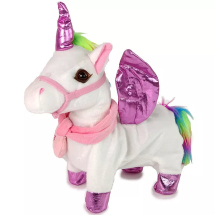 Interaktyvus arkliukas vienaragis baltas rožiniai sparnai