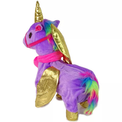 Maskotas arklys interaktyvus vienaragis purpurinis auksiniai sparnai