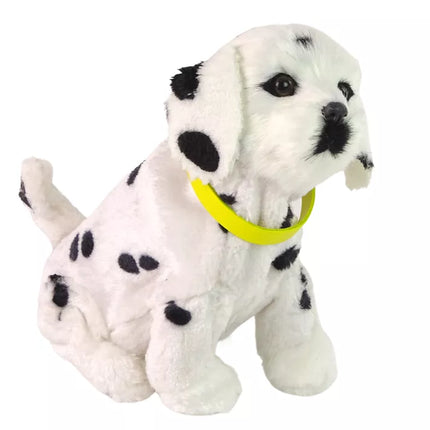 Interaktyvus pliušinis šuo, švelnus kailis, dalmatinų veislė
