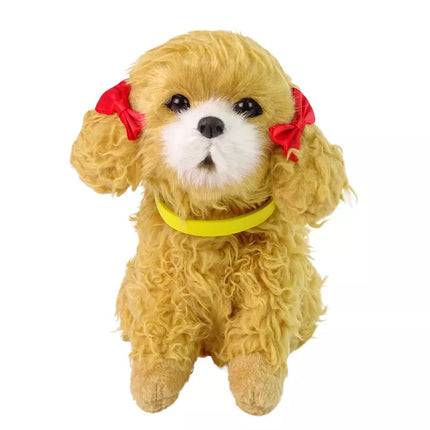 Interaktyvus pliušinis šuo, švelnus kailis, pudelio veislė