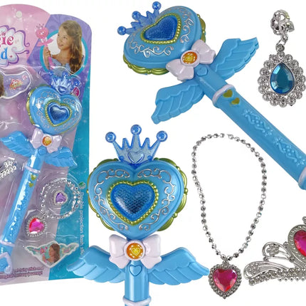 Magical Fairy Tale Princesses rinkinys Interaktyvi lazdelė šviesos garsas Žvaigždžių projektoriaus funkcija