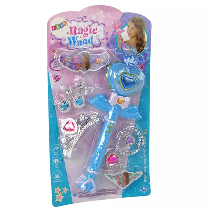 Magical Fairy Tale Princesses rinkinys Interaktyvi lazdelė šviesos garsas Žvaigždžių projektoriaus funkcija