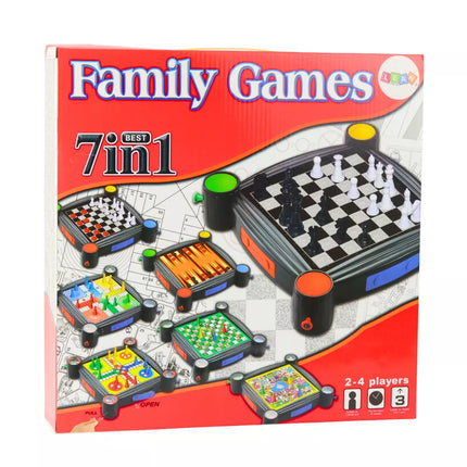 Žaidimų rinkinys 7in1 Šaškės Kiniški Šnipelis ir Kopėčios