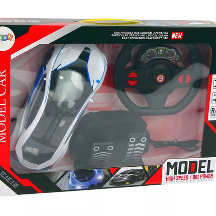Super greitas nuotoliniu būdu valdomas automobilis + R/C nuotolinio valdymo pultas su akceleratoriaus ir stabdžių pedalais