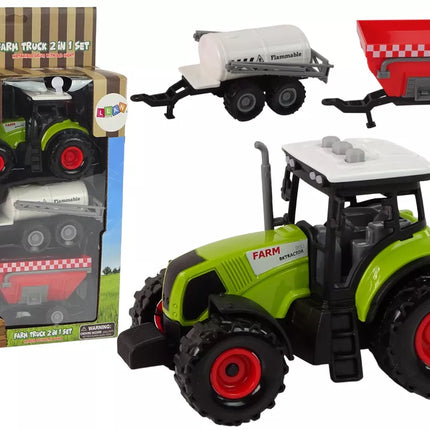Ūkininko traktoriaus rinkinys + 2 žemės ūkio mašinos, ūkio sunkvežimio rinkinys