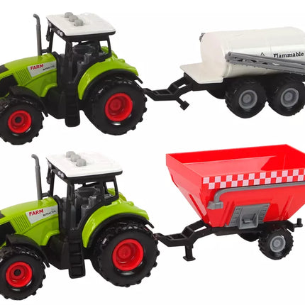 Ūkininko traktoriaus rinkinys + 2 žemės ūkio mašinos, ūkio sunkvežimio rinkinys