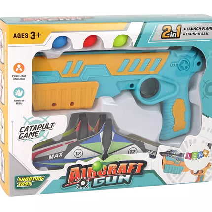 Didelis lėktuvas ir kamuoliukų paleidimo įrenginio šautuvas „Aircraft Gun 2in1“