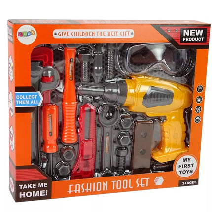 Didelis „pasidaryk pats“ įrankių rinkinys + akumuliatorinis gręžtuvas, skirtas meistrui