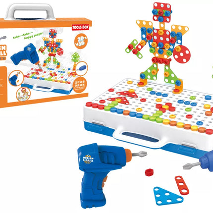 Kūrybinė mozaikos dėlionė 2D/3D atsuktuvas + nešiojamas dėklas, 248 vnt.