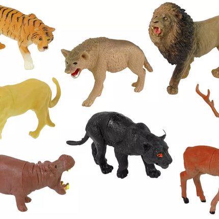 Didelis laukinių gyvūnų safario figūrėlių rinkinys + priedai 34 elementai