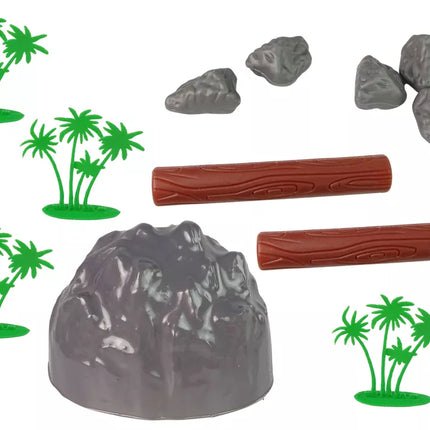 Didelis laukinių gyvūnų safario figūrėlių rinkinys + priedai 34 elementai