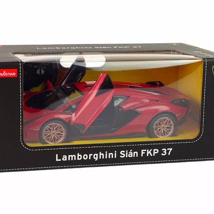 Automobilis R/C Lamborghini Sian FKP 37 Rastar 1:14 raudonas su nuotolinio valdymo pulteliu