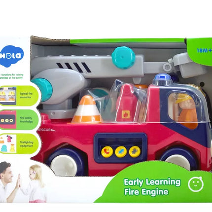 Edukacinis interaktyvus gaisrinės pastatas kūdikiams Garsai Šviesos