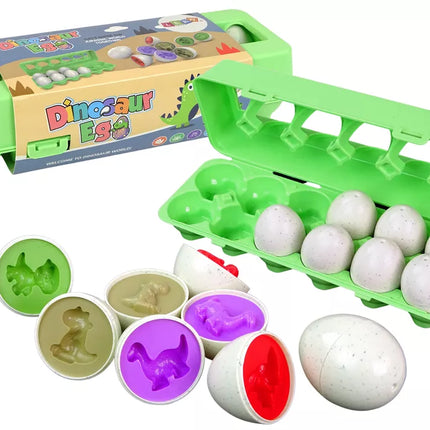 Kūrybingas dėlionės rūšiuotojas Dinozaurų kiaušiniai 12 dalių Formų atitikimas