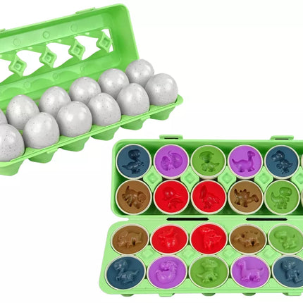 Kūrybingas dėlionės rūšiuotojas Dinozaurų kiaušiniai 12 dalių Formų atitikimas