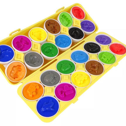 Kūrybingas dėlionės rūšiavimo rinkinys "Kiaušiniai" 12 dalių su transporto priemonių raštais