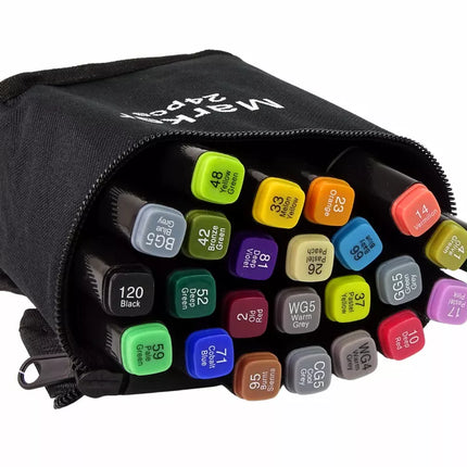 24 vnt. dvipusių alkoholio markerių rinkinys