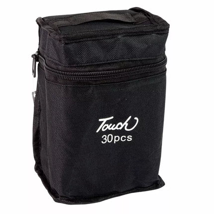 30 vnt. dvipusių alkoholinių markerinių Pro Touch su dėklu