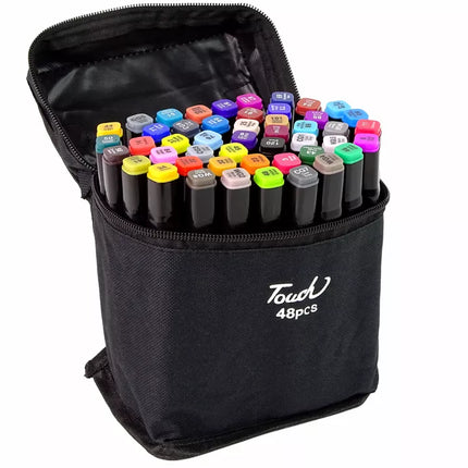 Rinkinys iš 48 dvipusių alkoholinių žymeklių