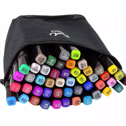 Rinkinys iš 48 dvipusių alkoholinių žymeklių