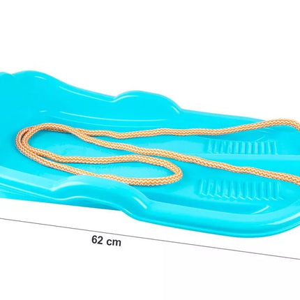 Mėlynos plastikinės rogutės su virve, 6481