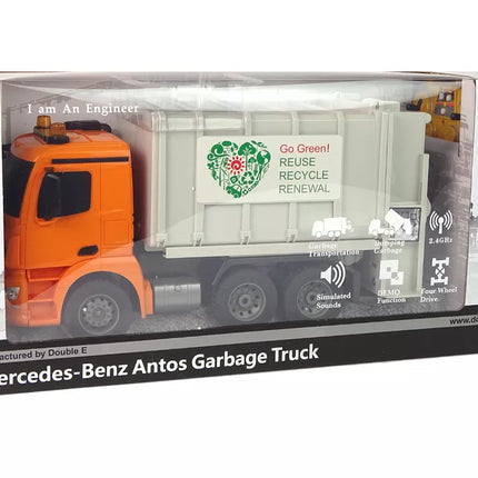 RC šiukšliavežis Mercedes-Benz Antos oranžinis