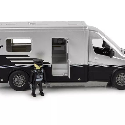 Nuotoliniu būdu valdoma apsaugos transporto priemonė 1:18 mastelio apsaugos kolonos banko automobilis + 2,4 GHz R/C