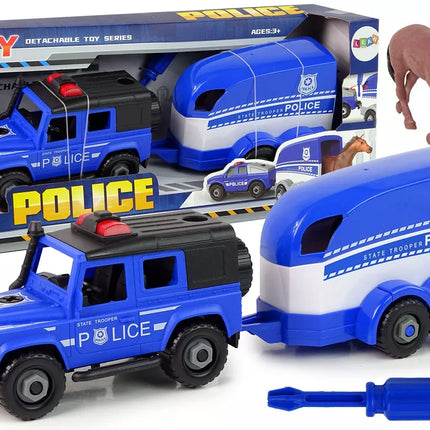 Policijos transporto priemonė bekeleių automobiliui atsukti "pasidaryk pats" arkliukas