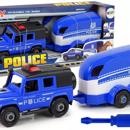 Policijos transporto priemonė bekeleių automobiliui atsukti "pasidaryk pats" arkliukas