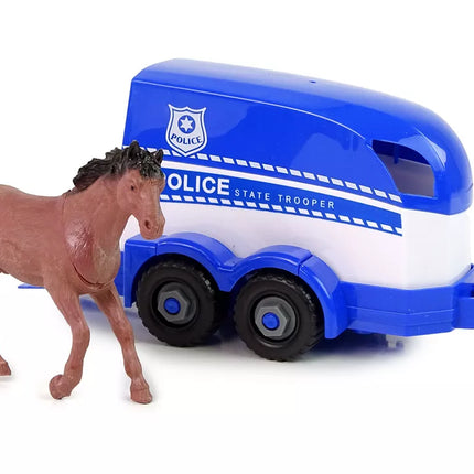 Policijos transporto priemonė bekeleių automobiliui atsukti "pasidaryk pats" arkliukas