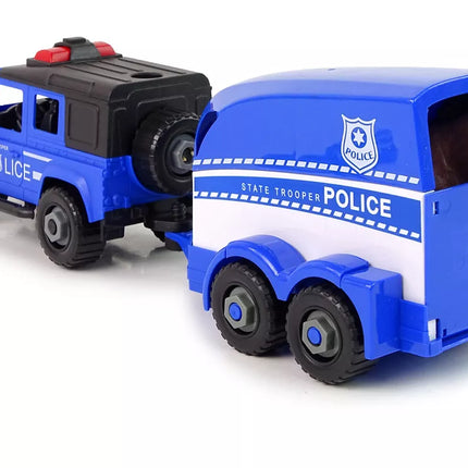 Policijos transporto priemonė bekeleių automobiliui atsukti "pasidaryk pats" arkliukas