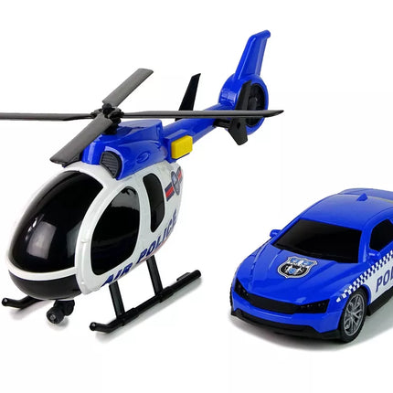 Policijos automobilio transporterio rinkinys Sraigtasparnio garsai Šviesos